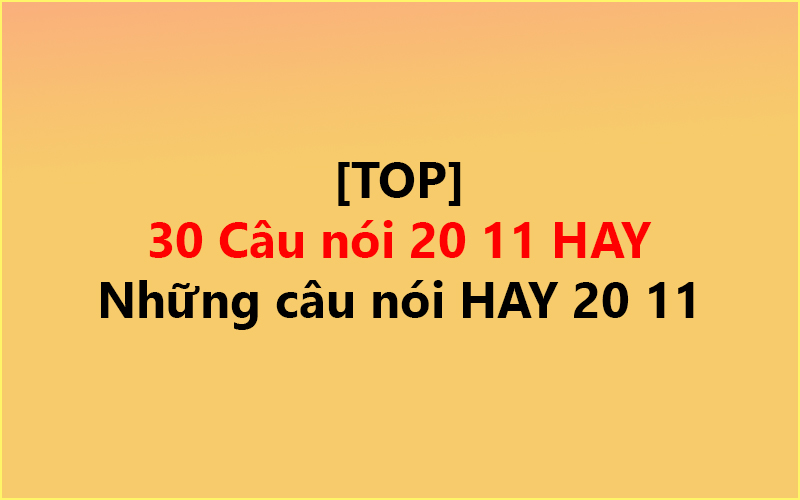 [TOP] 30 Câu nói 20 11 HAY ✅ – Những câu nói HAY 20 11
